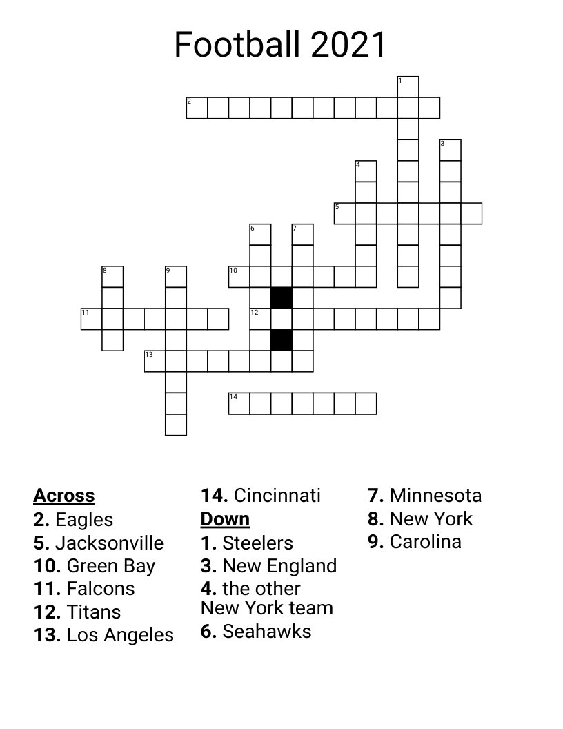 Football 2021 Crossword
