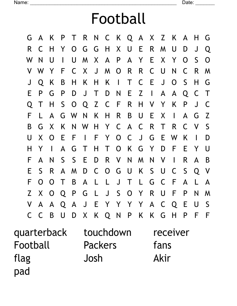Football Word Search