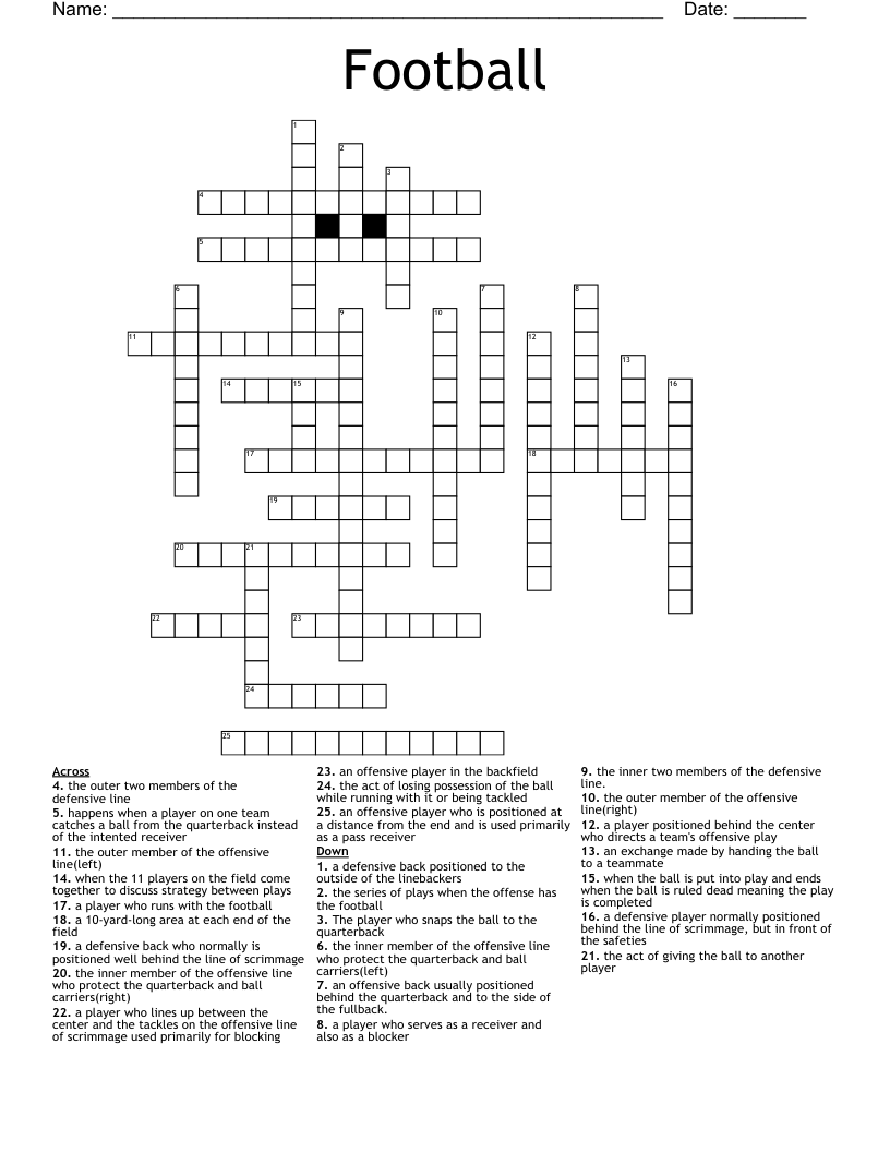 Football Crossword