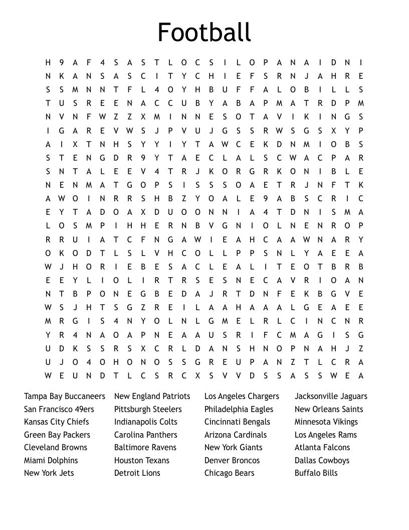 Football Word Search