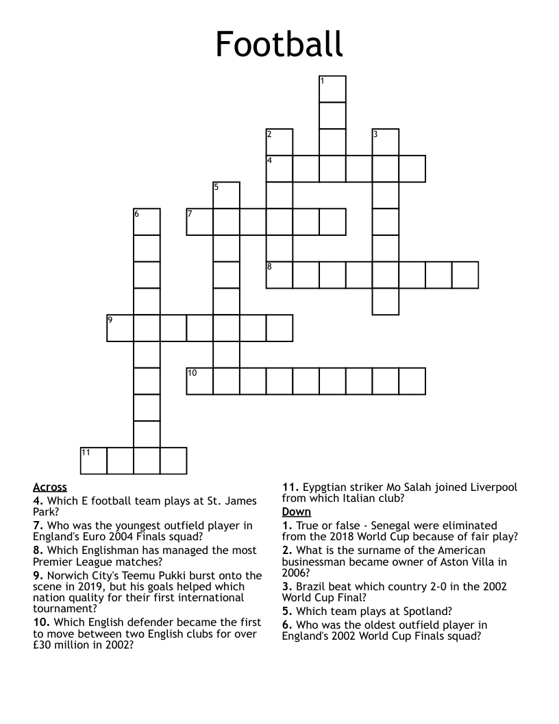 Football Crossword