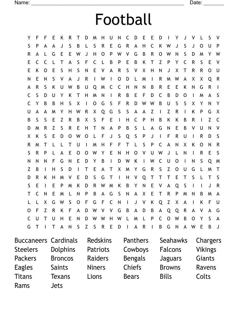 Football Word Search
