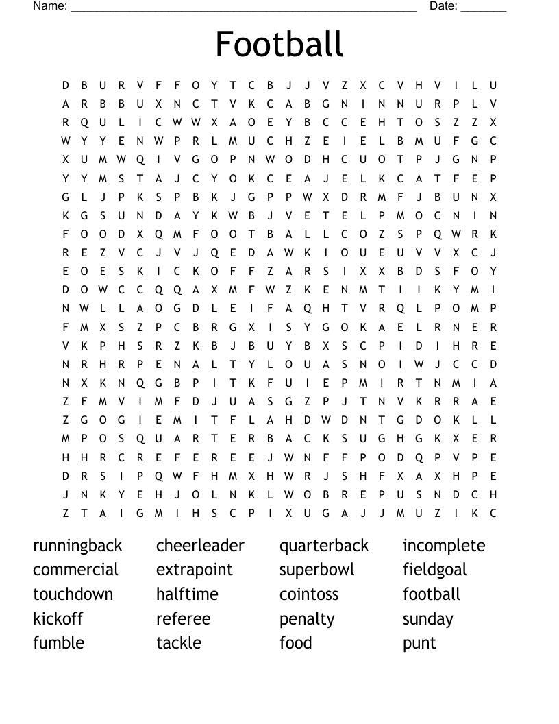 Football Word Search