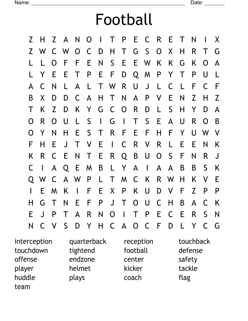 Football Word Search