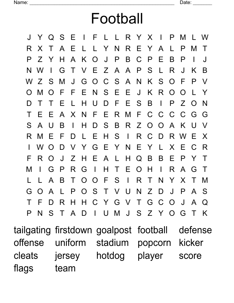 Football Word Search