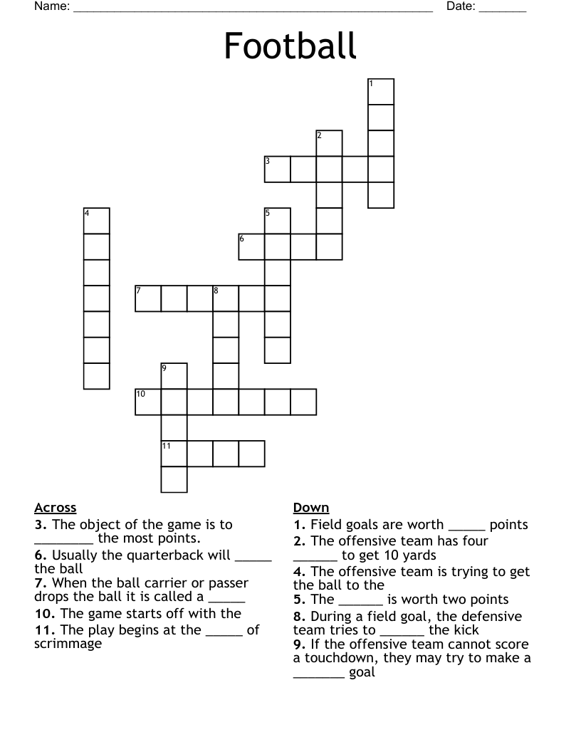 Football Crossword