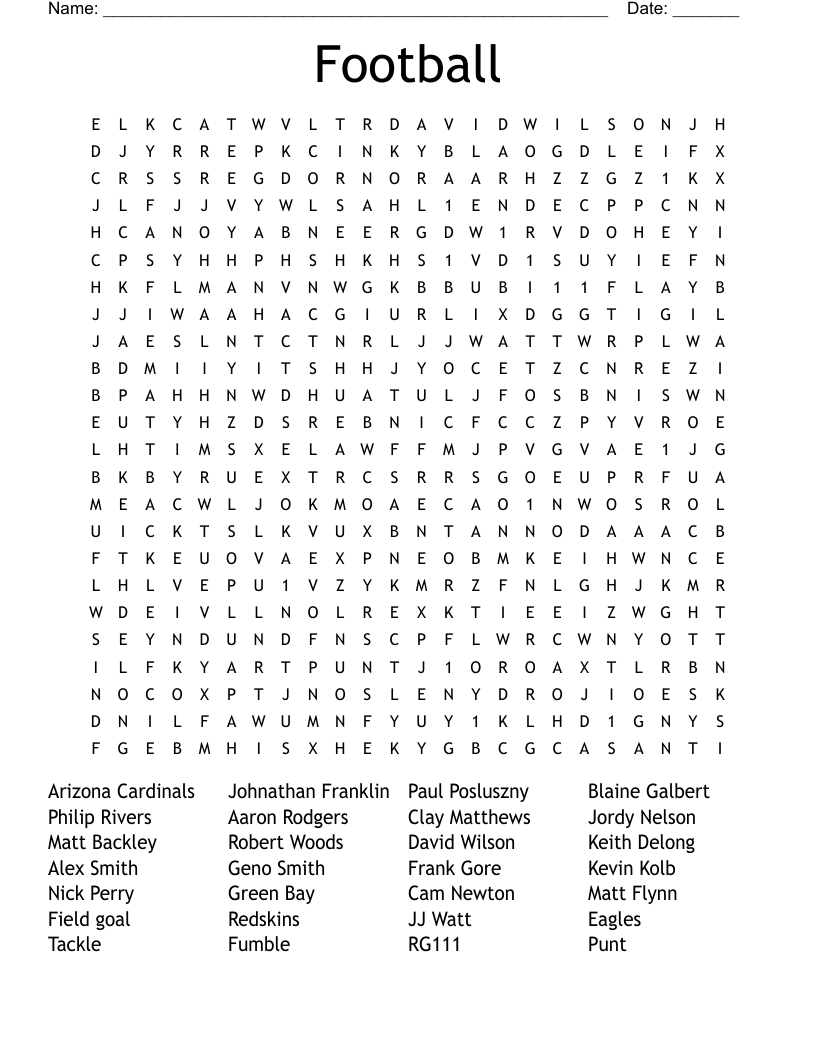 Football Word Search