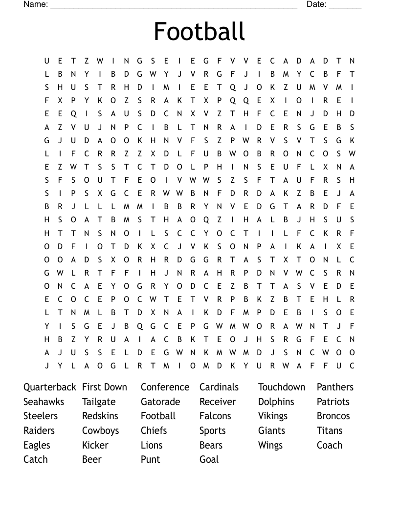 Football Word Search