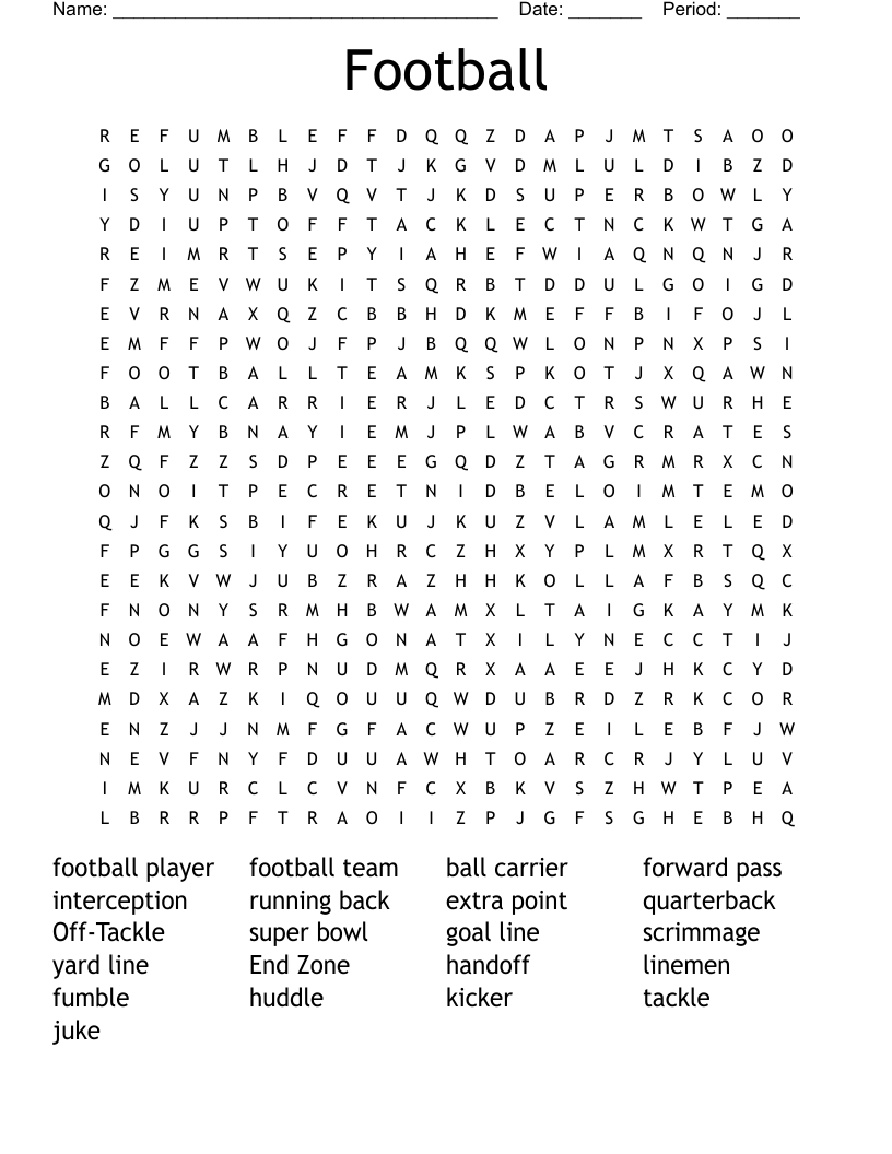 Football Word Search
