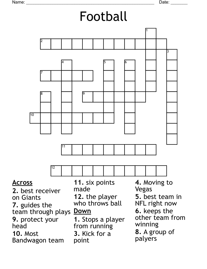 Football Crossword