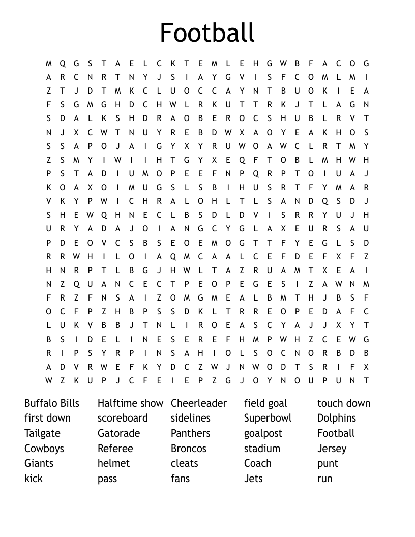 Football Word Search