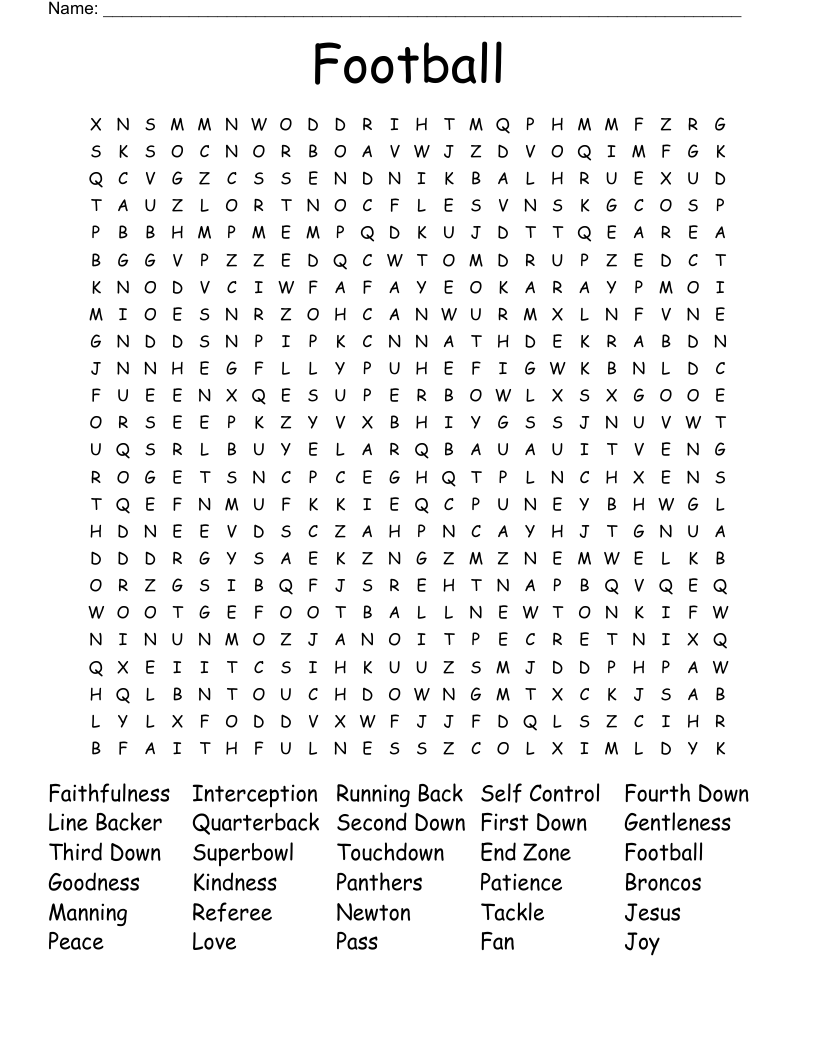 Football Word Search