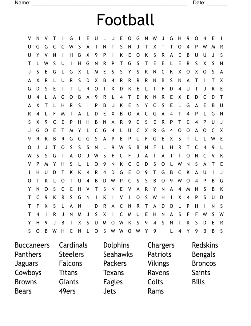 Football Word Search