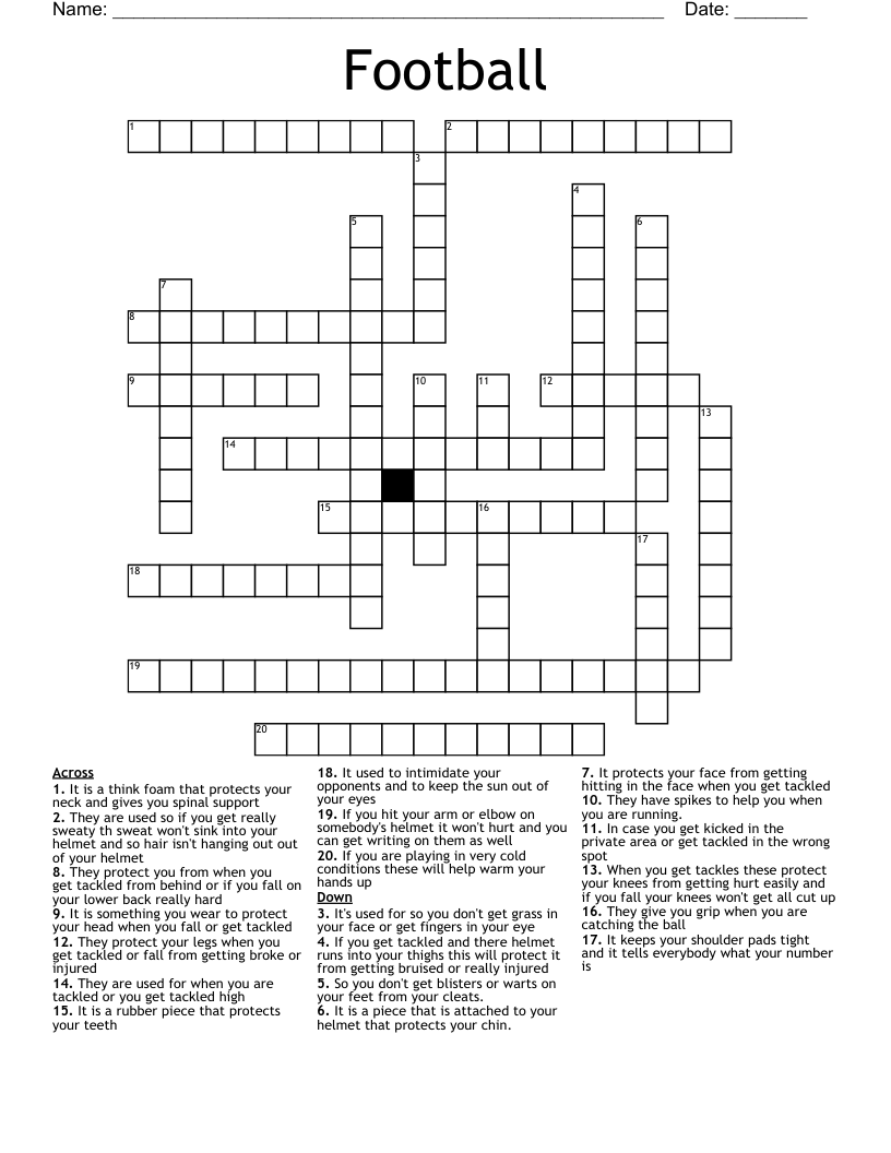 Football Crossword