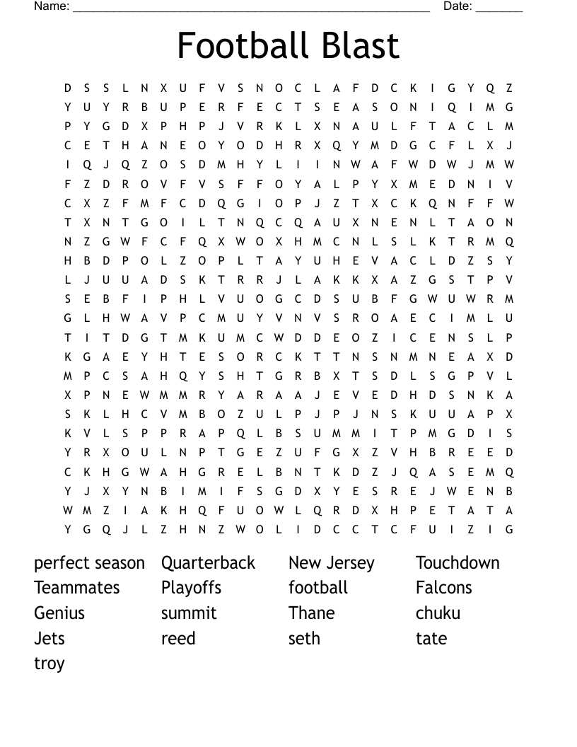 Football Blast  Word Search