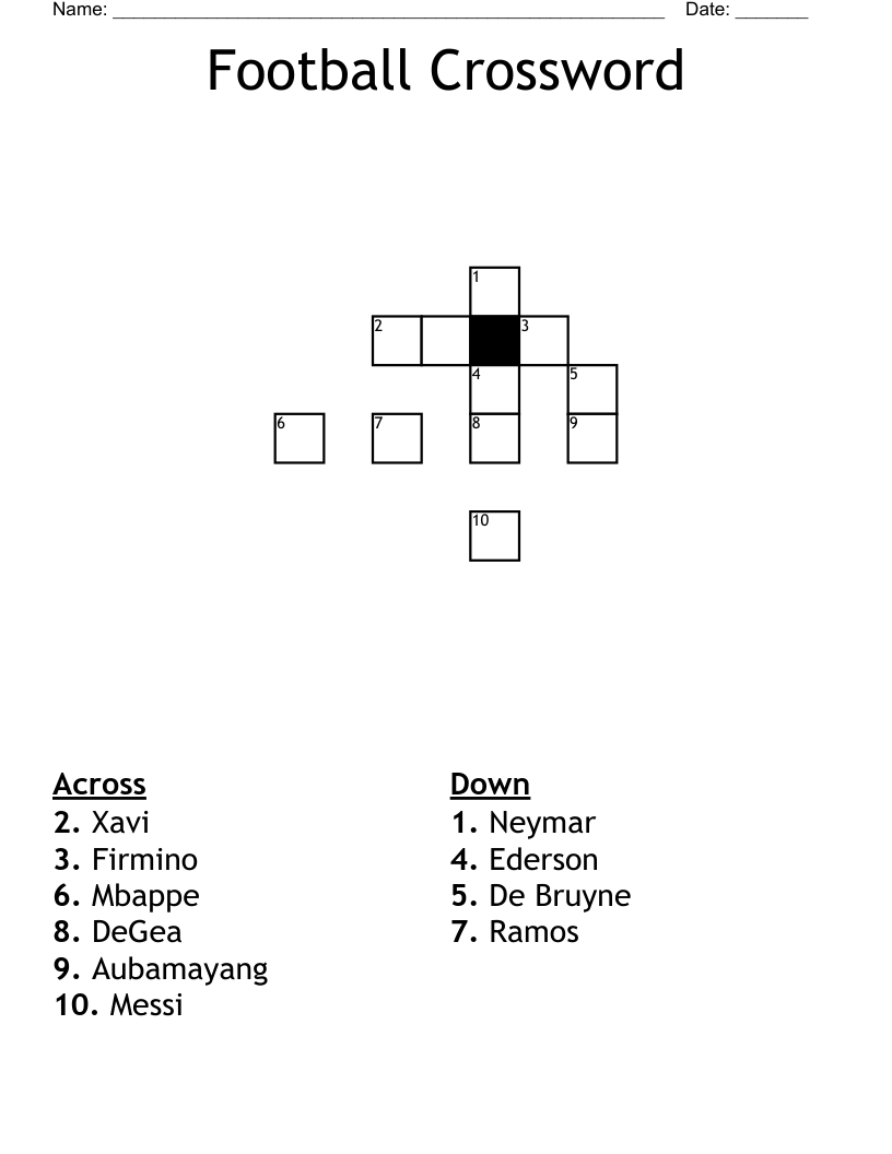 Football Crossword