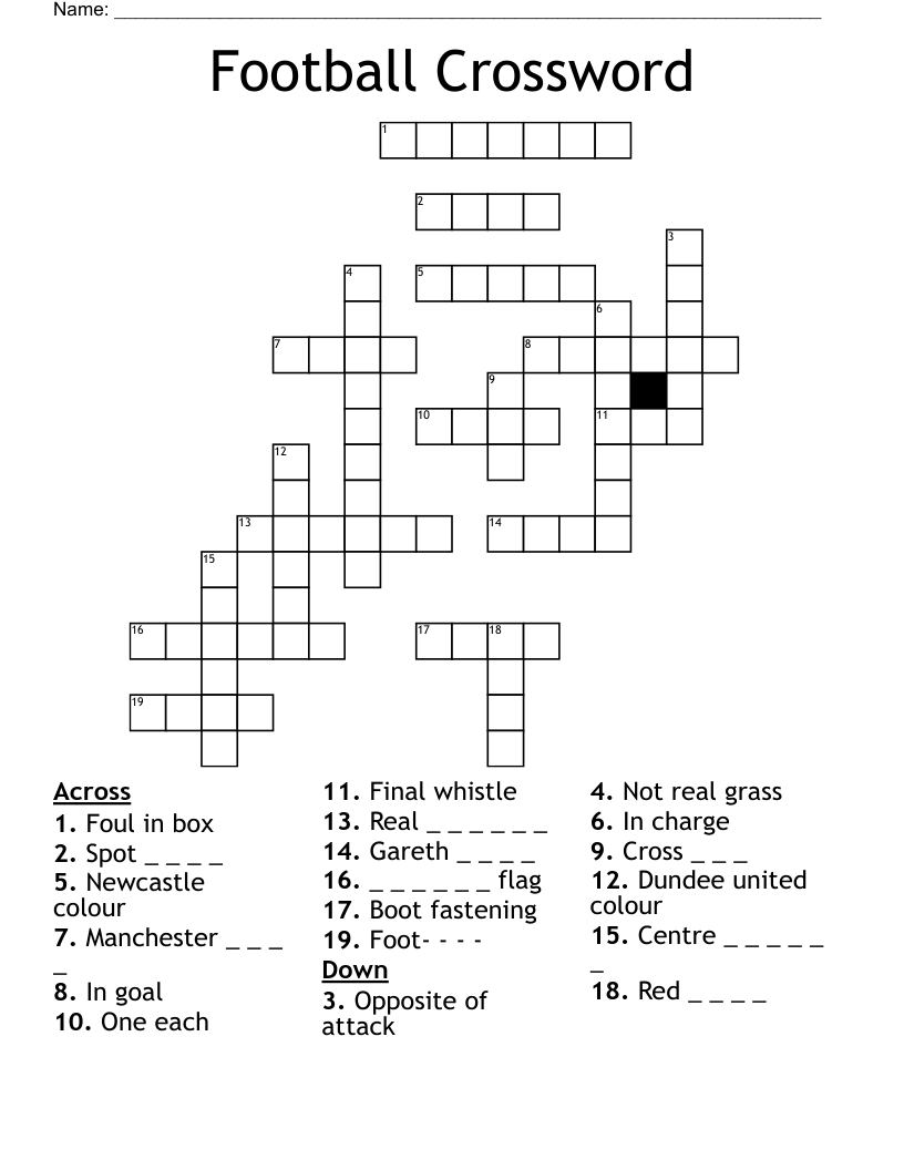 Football Crossword