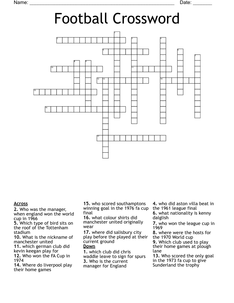 Football Crossword