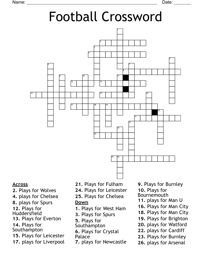Football Crossword