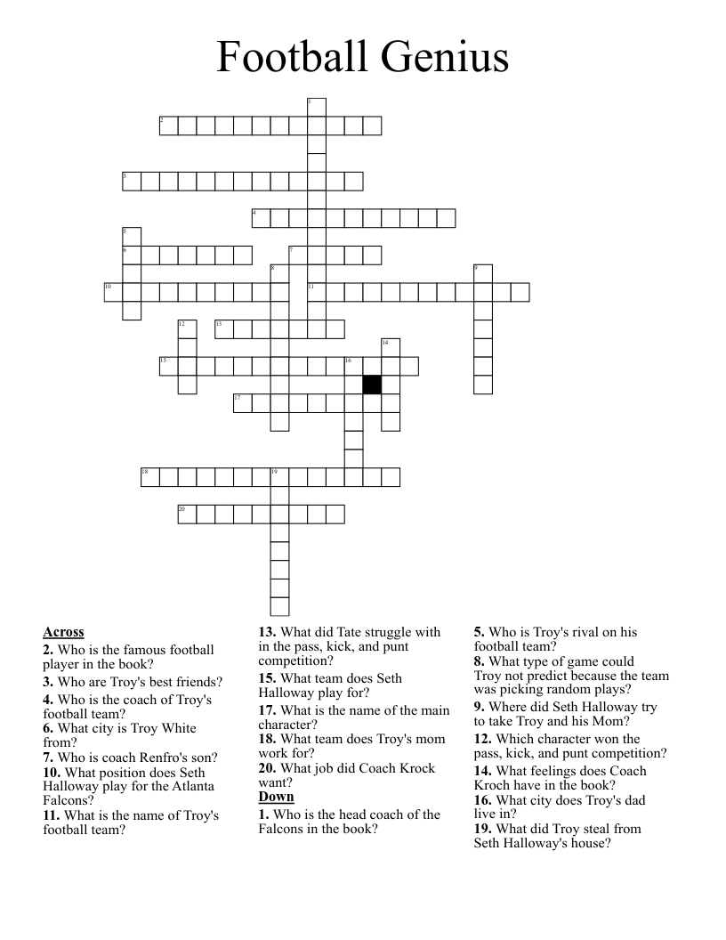Football Genius Crossword