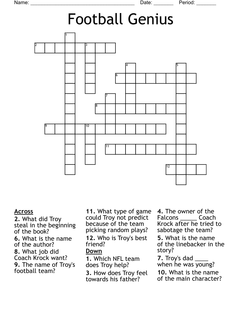 Football Genius Crossword