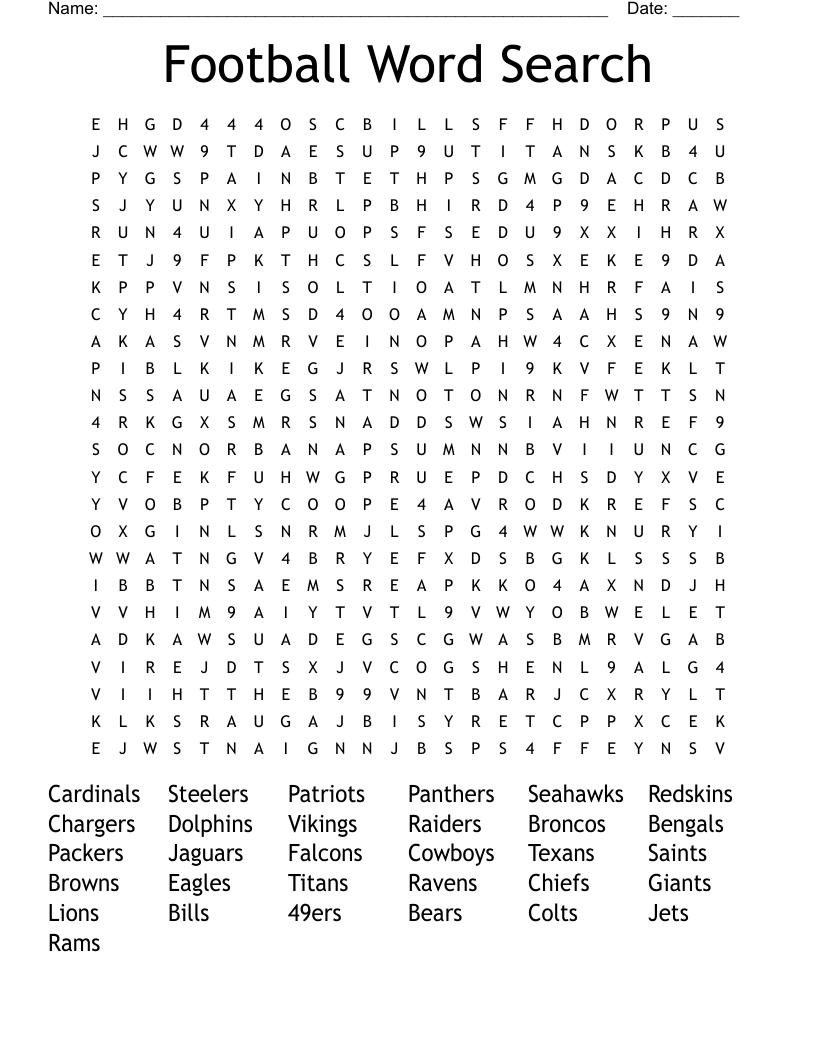 Football Word Search