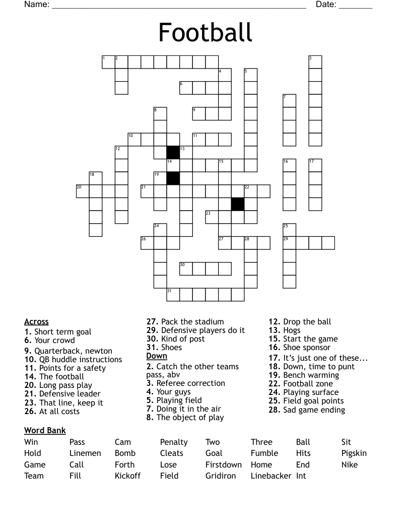 Football  Crossword