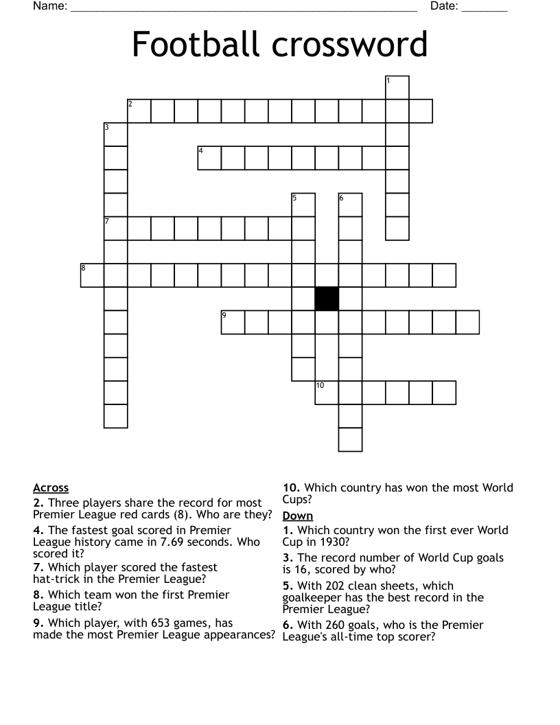 Football crossword