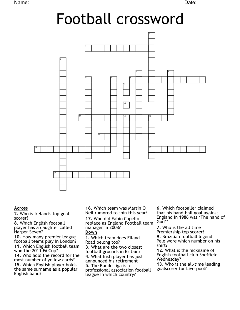 Football crossword