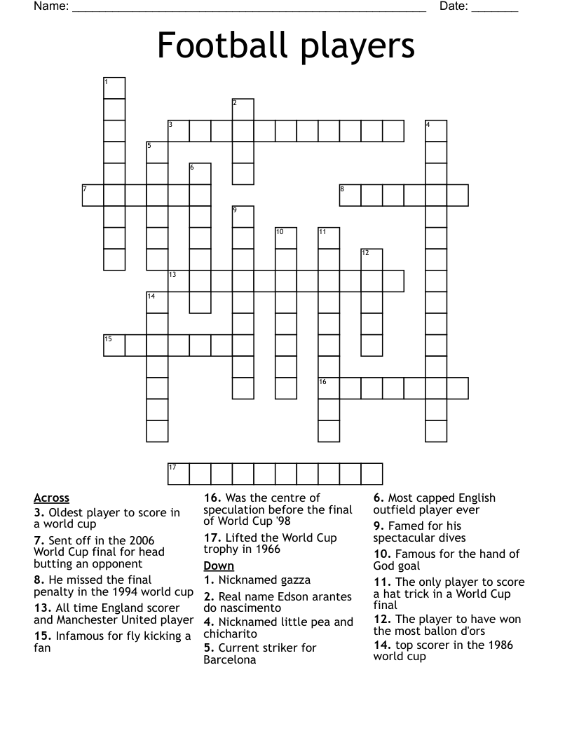Football players Crossword