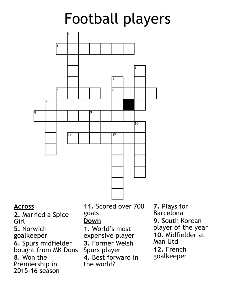 Football players Crossword