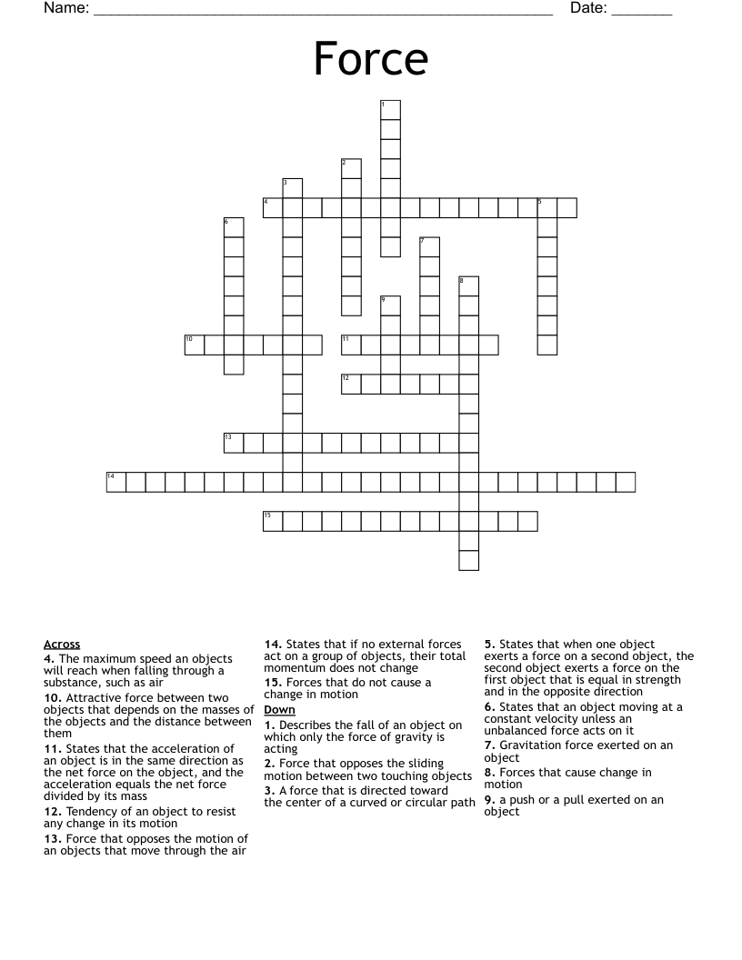 Force Crossword