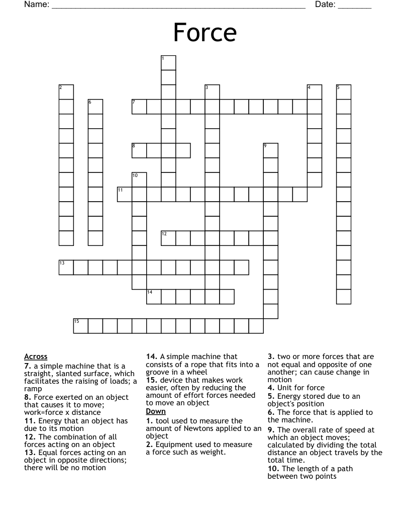 Force Crossword