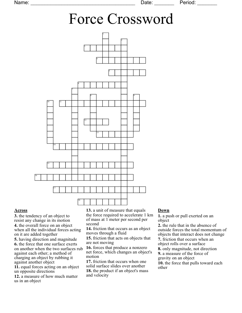 Force Crossword