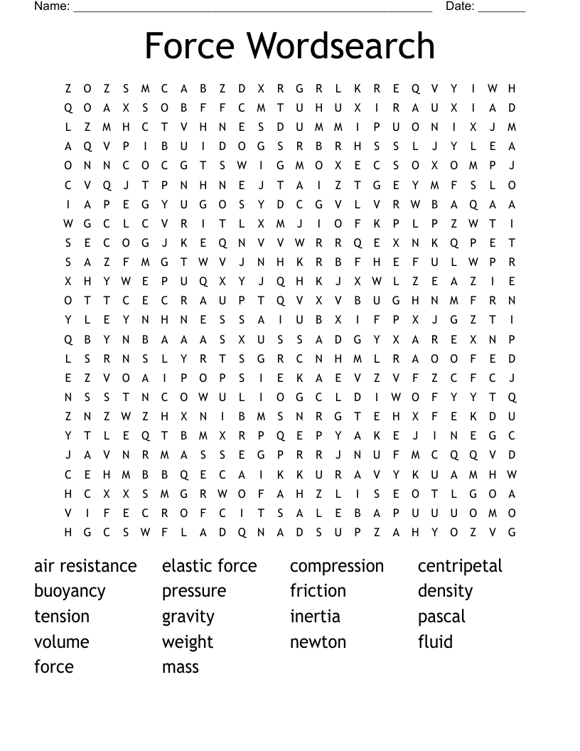 Force Wordsearch