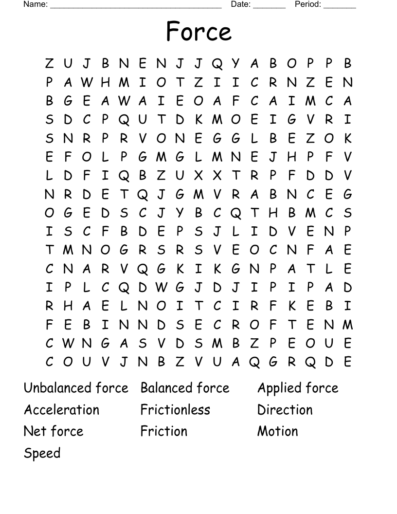 Force  Word Search