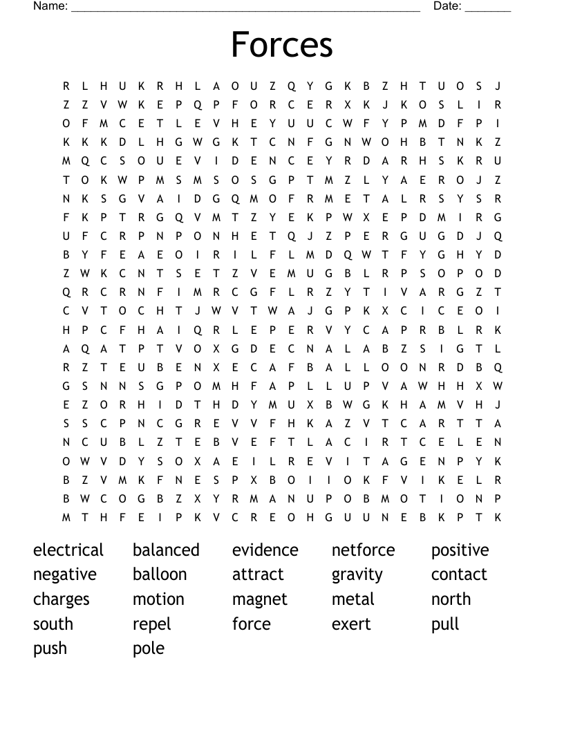 Forces Word Search
