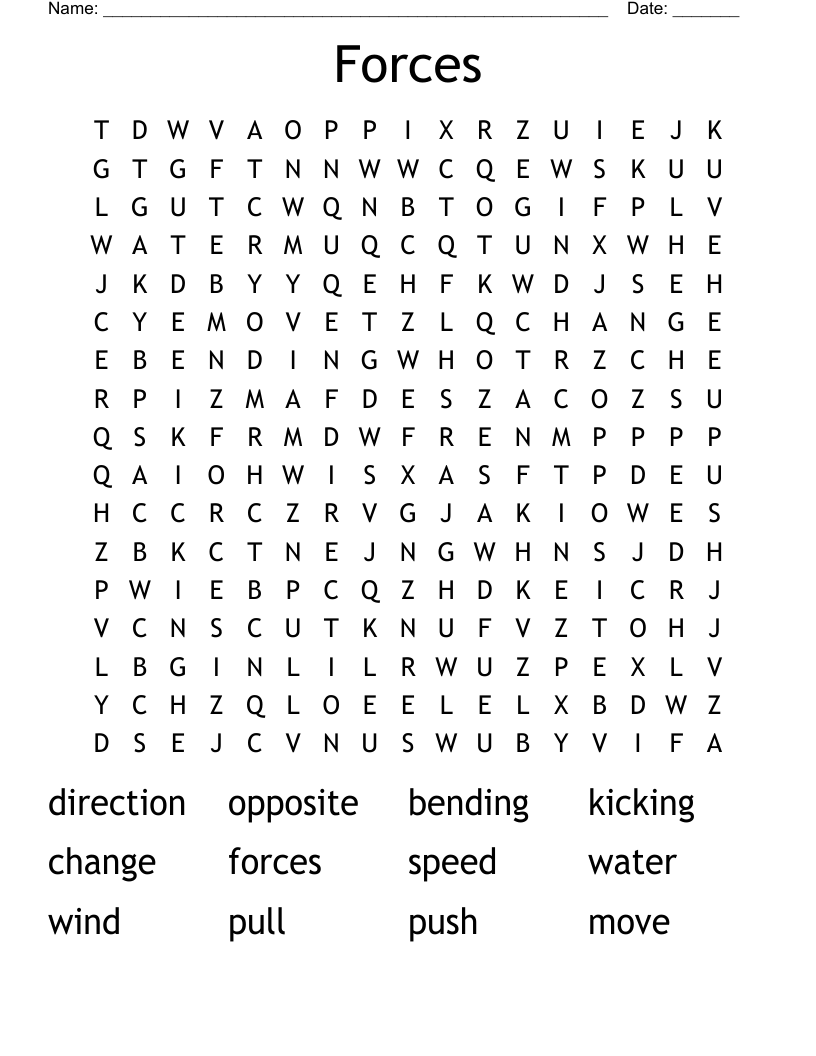 Forces Word Search