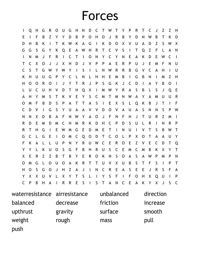 Forces Word Search