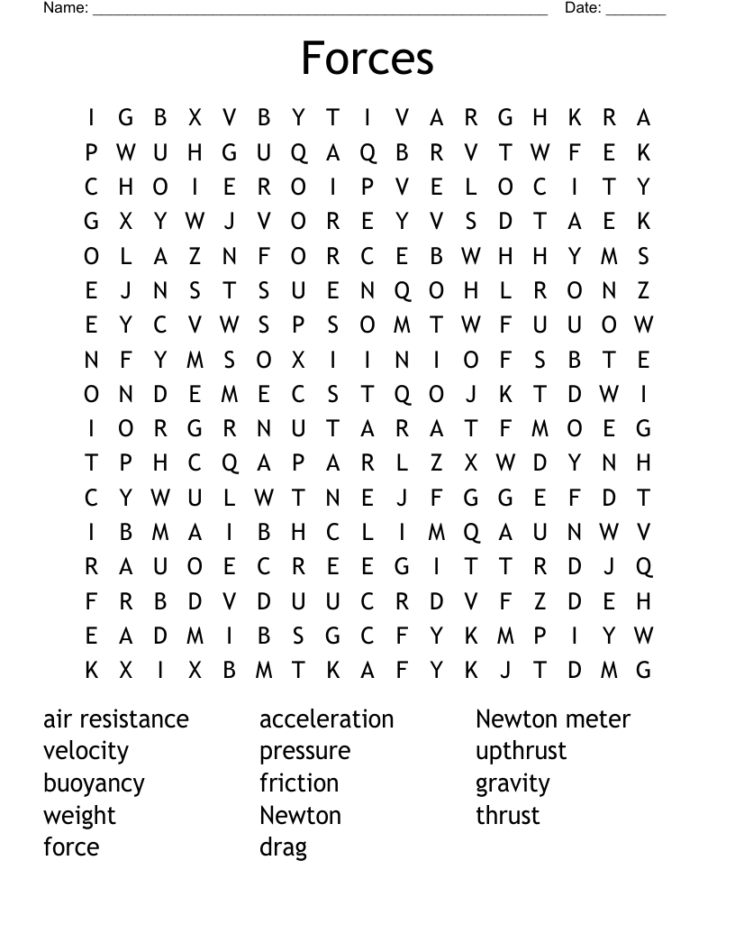 Forces Word Search