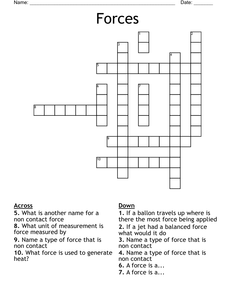 Forces Crossword