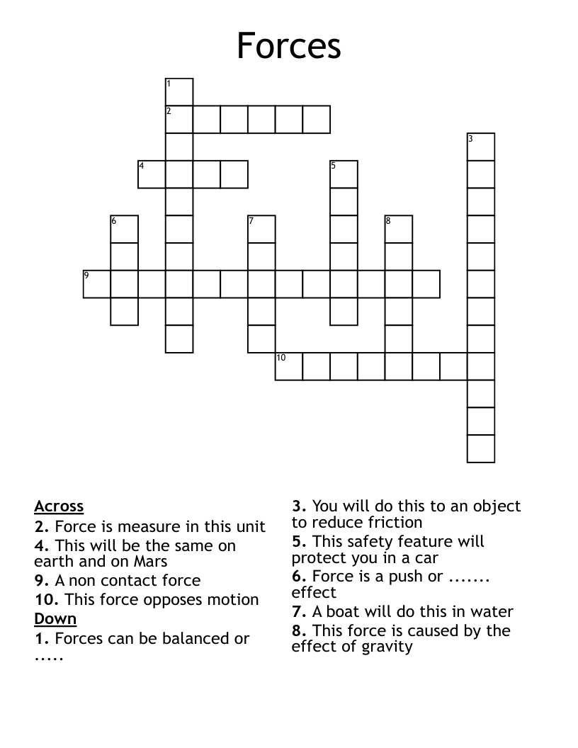 Forces Crossword
