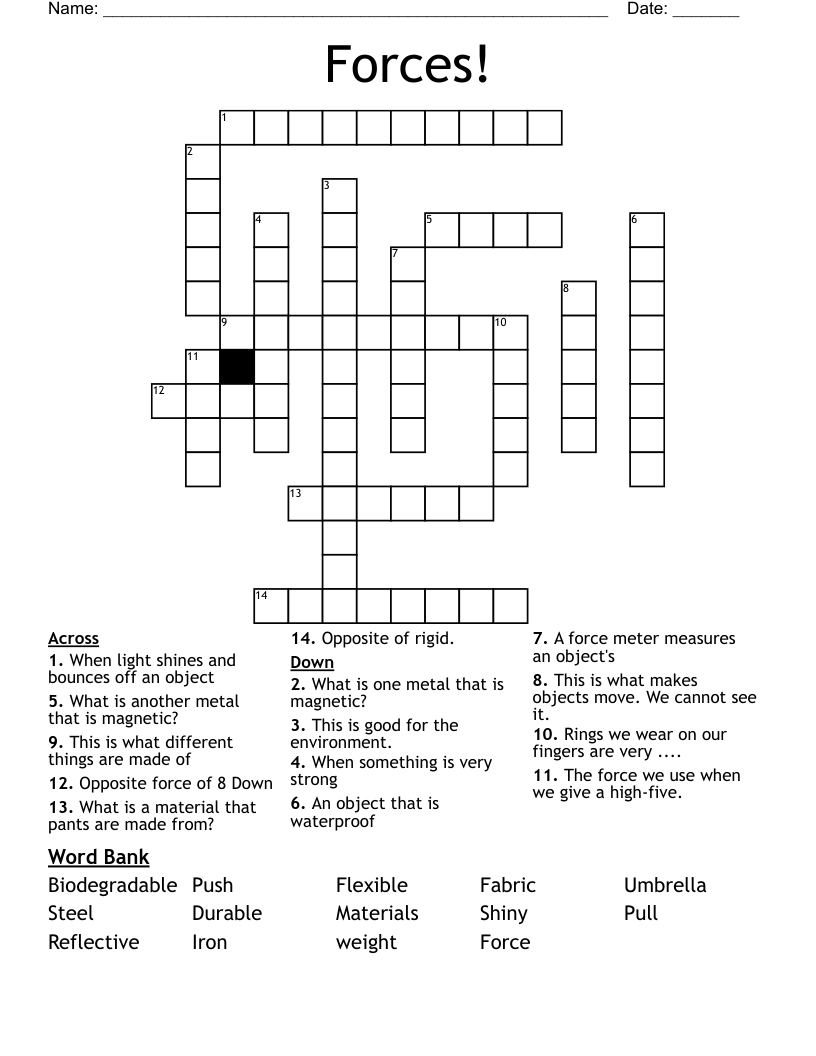 Forces! Crossword