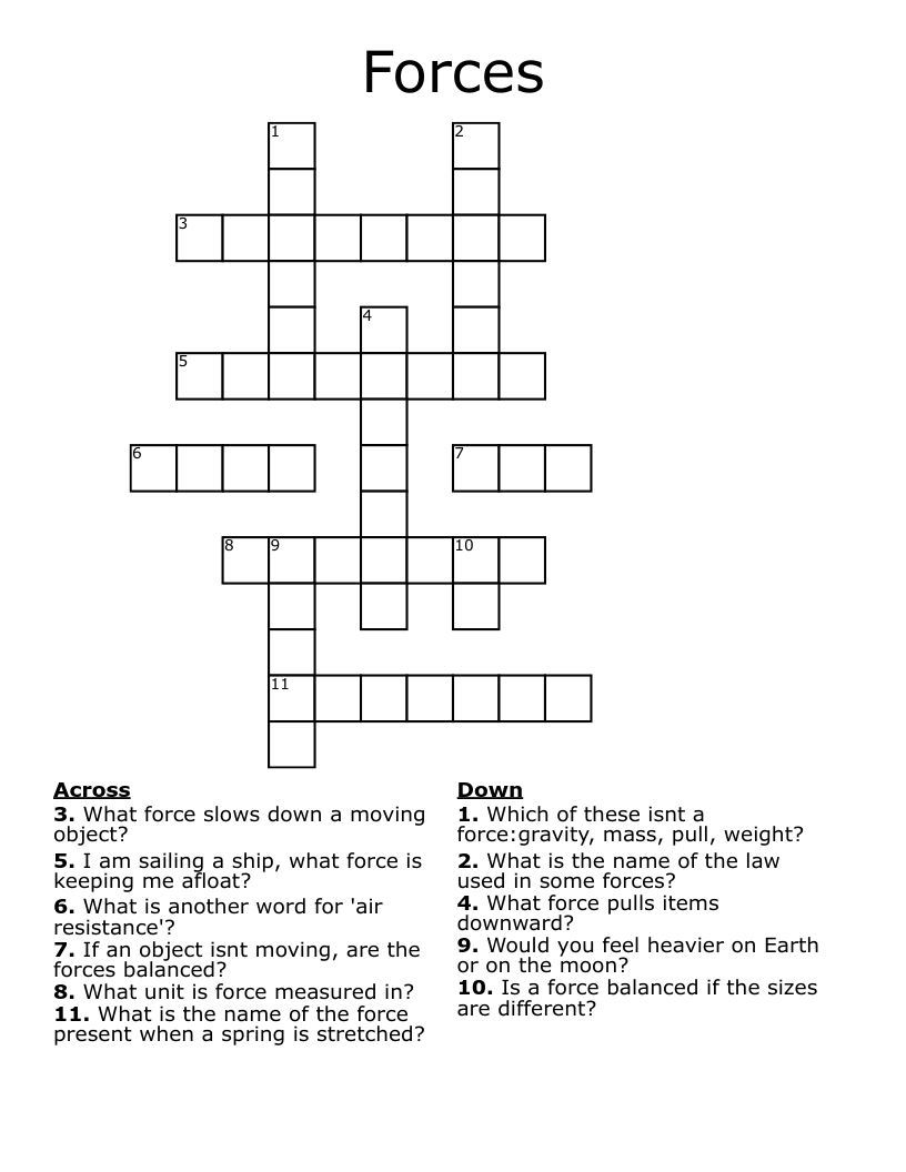 Forces Crossword