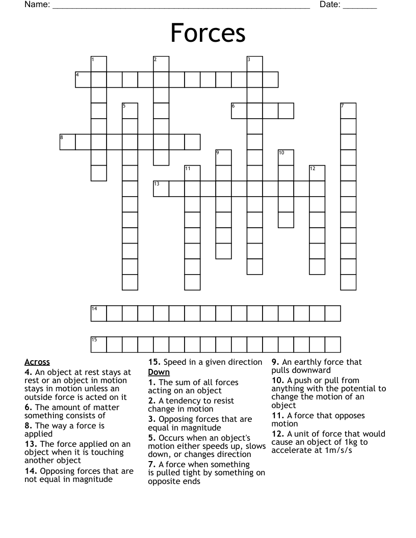 Forces Crossword