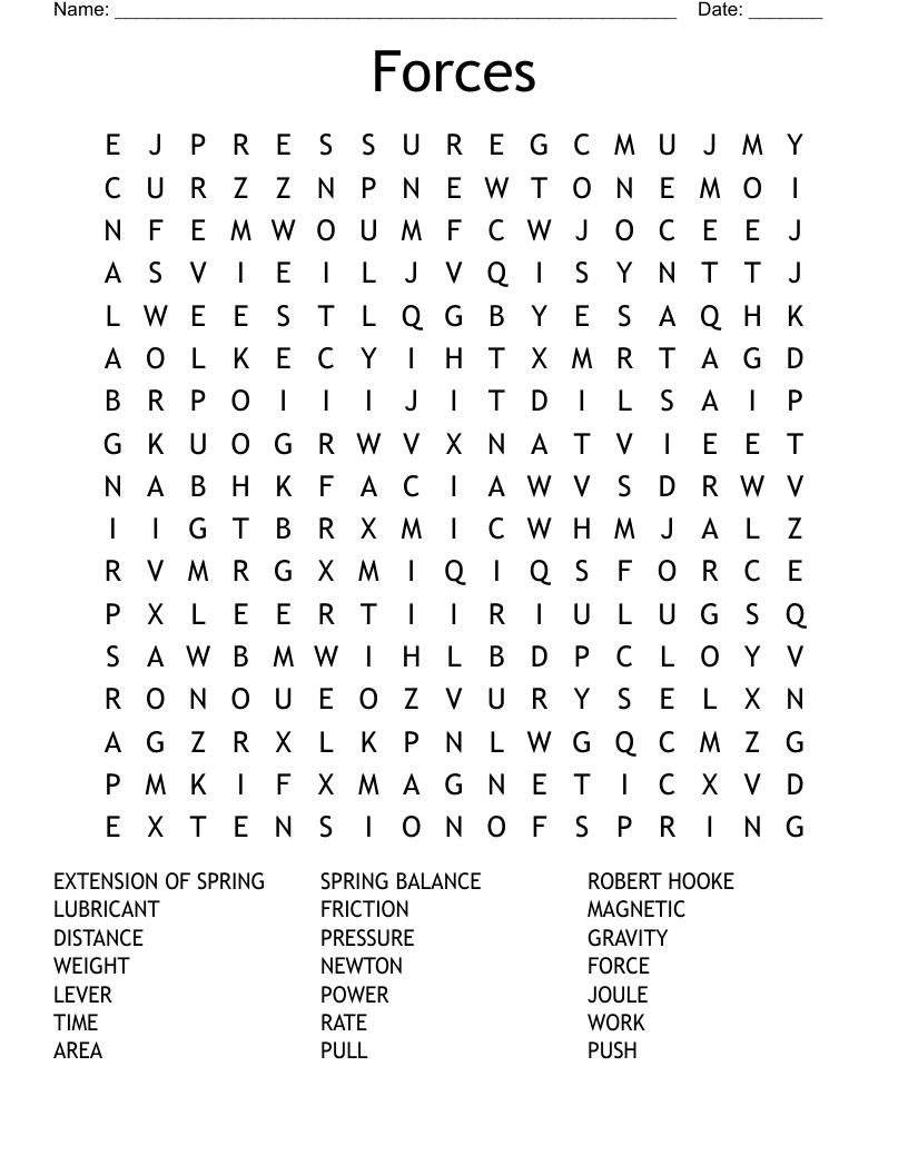 Forces Word Search