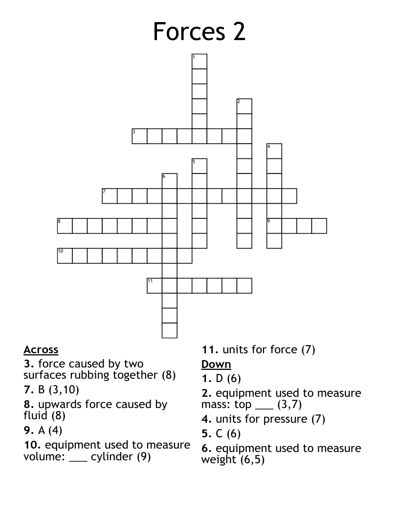 Forces 2 Crossword