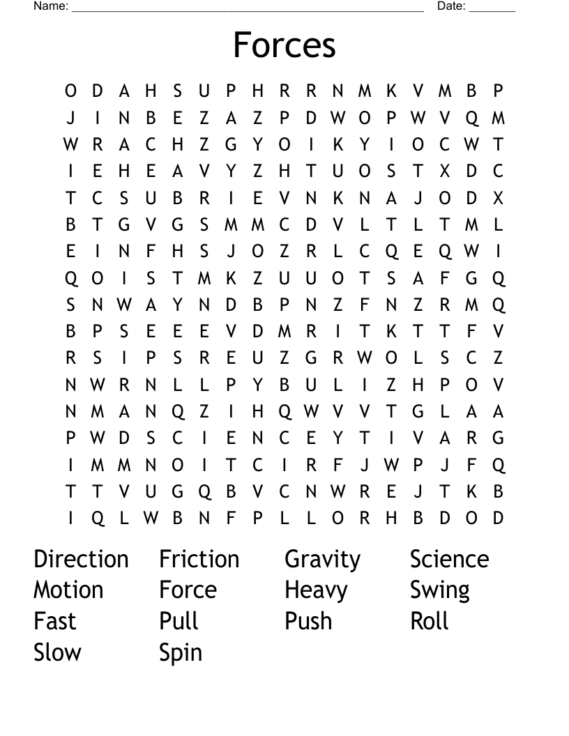 Forces Word Search