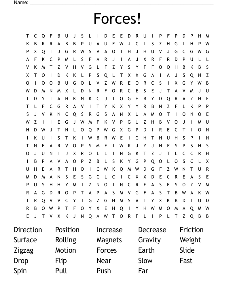 Forces! Word Search