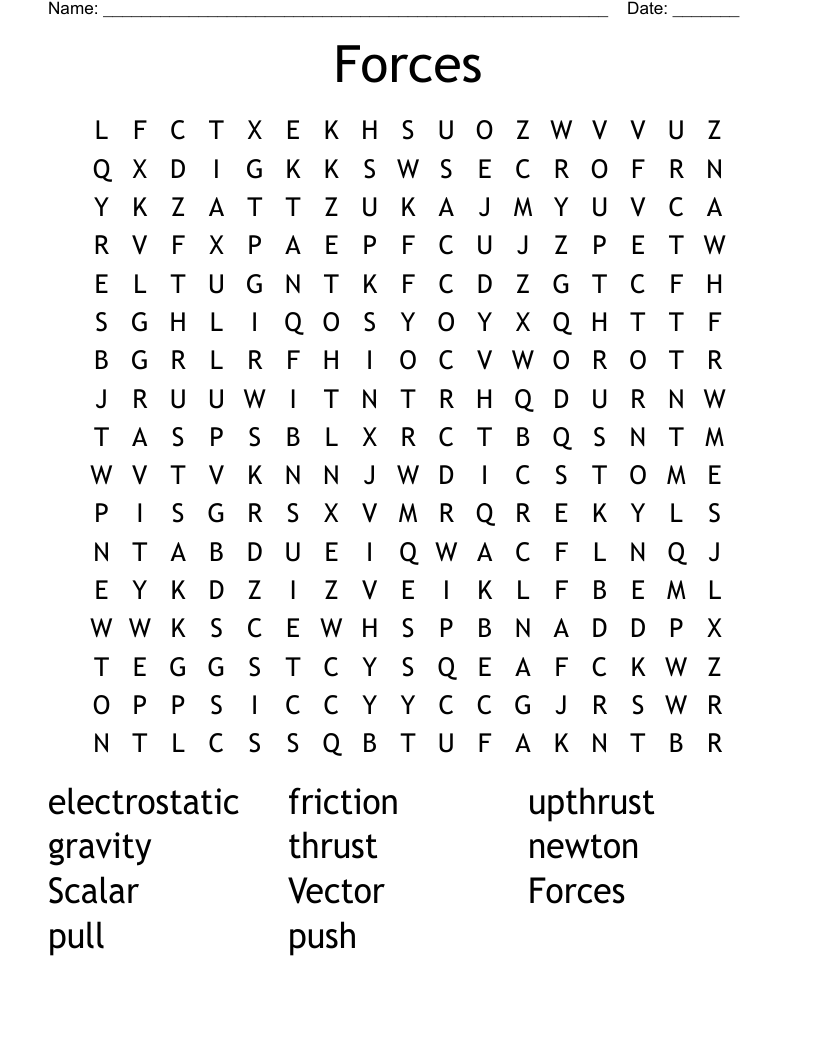 Forces Word Search